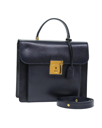 Navy Leather Gucci Handbag
