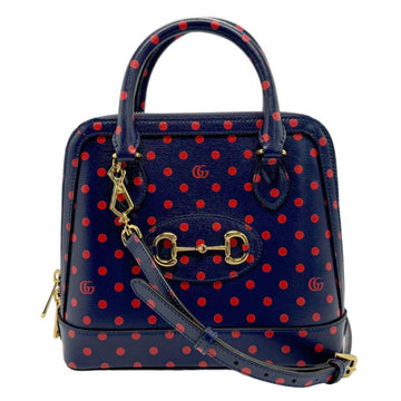 Navy Leather Gucci Handbag