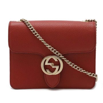 Red Leather Gucci Shoulder Bag