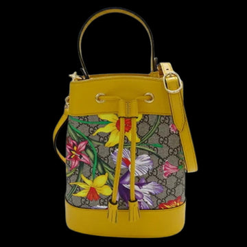 Yellow Canvas Gucci Travel Bag