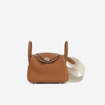 Hermès - Mini Lindy - Fauve Barenia PHW - Brand New - 2025