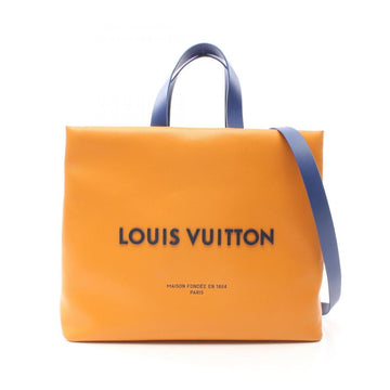 Orange Leather Louis Vuitton Shopper