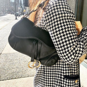 Dior saddle leather bag