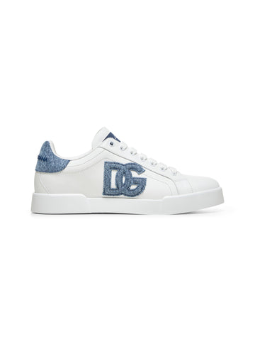 Dolce & Gabbana Women White Leather Portofino Sneakers
