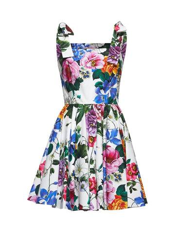Dolce & Gabbana Women Flower Print Cotton Minidress