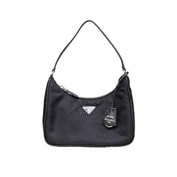 Black Leather Prada Shoulder Bag