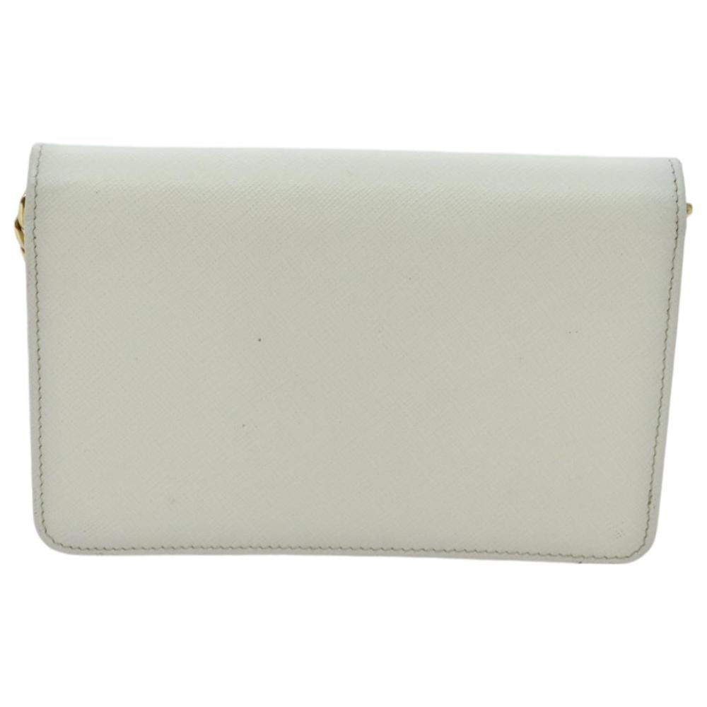 White Leather Prada Crossbody Bag