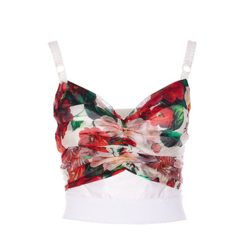 Dolce&Gabbana Women Rose-Print Marquisette And Chiffon Corset Top