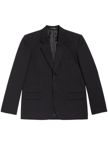 Balenciaga Men Wool Single-Breasted Blazer Jacket