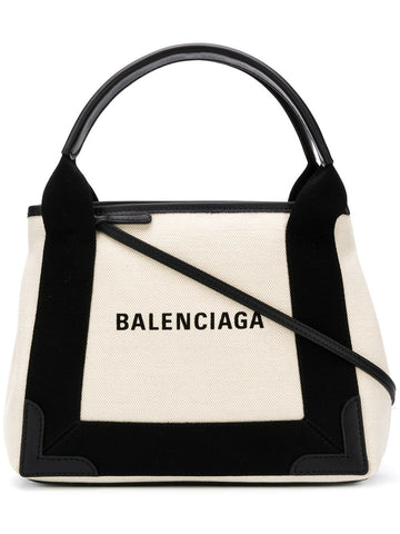 Balenciaga Women Navy Cabas Xs Canvas Tote Bag