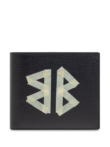 Balenciaga Men Cash Tape Type Leather Square Wallet