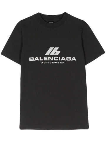 Balenciaga Women Logo Cotton T-Shirt