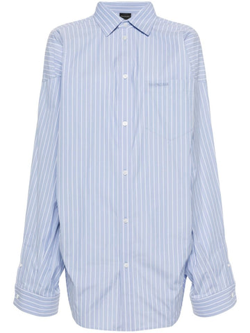 Balenciaga Women Striped Cotton Shirt
