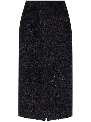 Balenciaga Women Tweed Midi Skirt