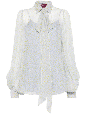 Gucci Women Chiffon Silk Shirt